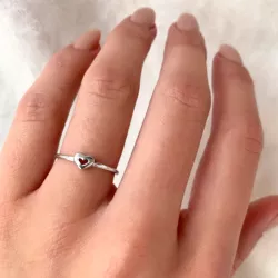 Polierter Simple Rings Herz Ring in Silber