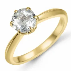 Quarz Solitärring in 14 Karat Gold 0,95 ct