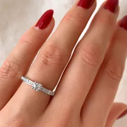 Diamant Ring in 14 Karat Weißgold 0,20 ct 0,136 ct