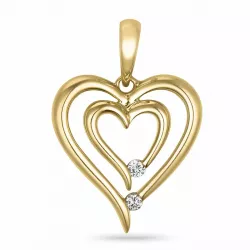 Herz Diamant Anhänger in 14 karat Gold 0,044 ct