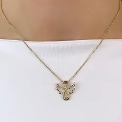 Engel Diamant Anhänger in 14 karat Gold 0,089 ct