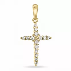 Kreuz Diamant Anhänger in 14 karat Gold 0,15 ct
