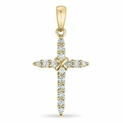 Kreuz Diamant Anhänger in 14 karat Gold 0,25 ct