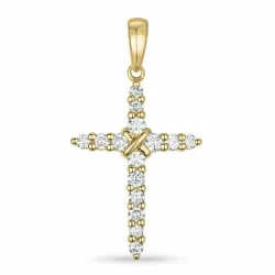 Kreuz Diamant Anhänger in 14 karat Gold 0,33 ct