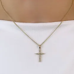 Kreuz Diamant Anhänger in 14 karat Gold 0,33 ct