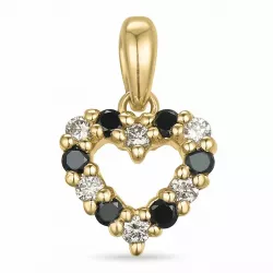 Herz schwarz Diamant Diamantanhänger in 14 karat Gold 0,09 ct 0,09 ct