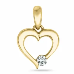 Herz Diamant Anhänger in 14 karat Gold 0,04 ct