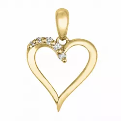Herz Diamant Anhänger in 14 karat Gold 0,054 ct