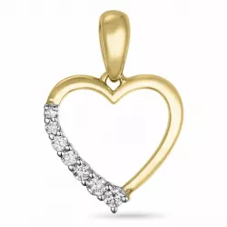 Herz Diamant Anhänger in 14 karat Gold- und Weißgold 0,115 ct