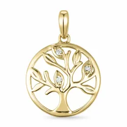 Lebensbaum Diamant Anhänger in 14 karat Gold 0,018 ct