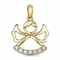 Engel Diamant Anhänger in 14 karat Gold 0,105 ct