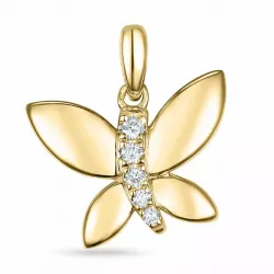 Schmetterlinge Diamant Anhänger in 14 karat Gold 0,05 ct