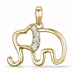 Elefant Diamant Anhänger in 14 karat Gold 0,04 ct