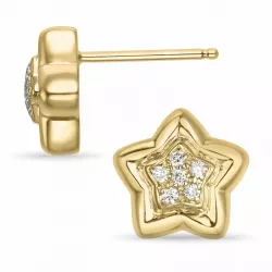 Stern Brillantohrringen in 14 Karat Gold mit Diamant 