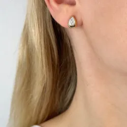 Tropfen Brillantohrringen in 14 Karat Gold mit Diamant 