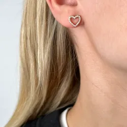 Herz Brillantohrringen in 14 Karat Gold mit Diamant