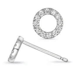 runden Brillant Ohrstecker in 14 Karat Weißgold mit Diamant