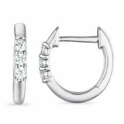 12 mm Diamant Kreole in 14 Karat Weißgold mit Diamant