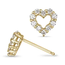 Herz Ohrstecker in 14 Karat Gold mit Diamant