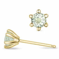 2 x 0,25 ct grünen Amethyst Solitärohrstecker in 14 Karat Gold mit Amethyst
