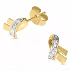 Schleife Brillantohrringen in 14 Karat Gold, rhodiniert mit Diamant 