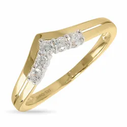 Elegant weißem Zirkon Ring aus 14 Karat Gold, rhodiniert
