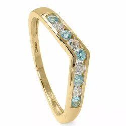 Eng blauem Topas Ring aus 14 Karat Gold