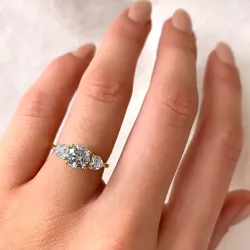 gross Zirkon Ring aus 14 Karat Gold
