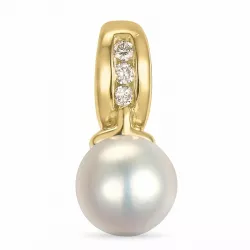 Perle Diamantanhänger in 14 karat Gold 0,035 ct
