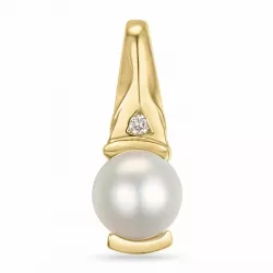 Perle Diamantanhänger in 14 karat Gold 0,013 ct