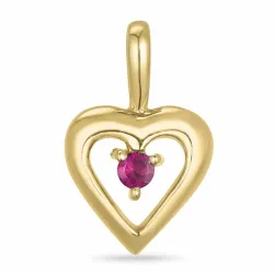 Herz Rubin Anhänger in 14 karat Gold 0,063 ct