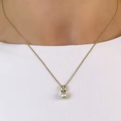 Perle Diamantanhänger in 14 karat Gold 0,078 ct