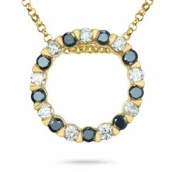 42 cm zzgl. 3 cm Verlängerung Halskette mit Anhänger aus 14 Karat Gold 0,153 ct 0,153 ct