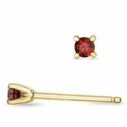 2 x 0,06 ct Kollektionsmuster Granat Solitärohrstecker in 14 Karat Gold mit Granat 