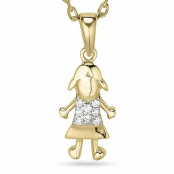 Halskette aus vergoldetem sterlingsilber und anhänger aus 9 karat gold
