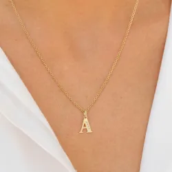 buchstab a Zirkon Anhänger aus 9 Karat Gold - My Letter