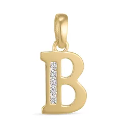 buchstab b Zirkon Anhänger aus 9 Karat Gold - My Letter