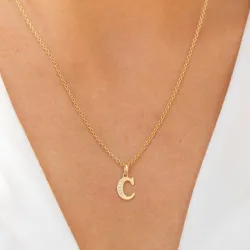buchstab c Zirkon Anhänger aus 9 Karat Gold - My Letter