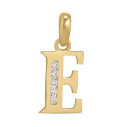 buchstab e Zirkon Anhänger aus 9 Karat Gold - My Letter