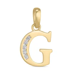 buchstab g Zirkon Anhänger aus 9 Karat Gold - My Letter