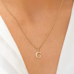 buchstab g Zirkon Anhänger aus 9 Karat Gold - My Letter