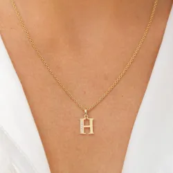 buchstab h Zirkon Anhänger aus 9 Karat Gold - My Letter