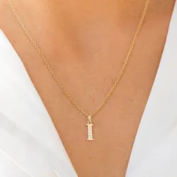 buchstab i Zirkon Anhänger aus 9 Karat Gold - My Letter