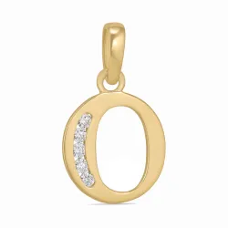 buchstab o Zirkon Anhänger aus 9 Karat Gold