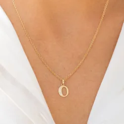 buchstab o Zirkon Anhänger aus 9 Karat Gold