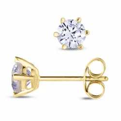 runden Ohrstecker in 9 Karat Gold mit Zirkon - Gold Collection