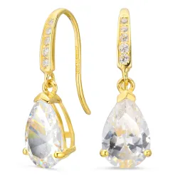 tropfenförmiger Ohrringe in 9 Karat Gold mit Zirkon - Gold Collection