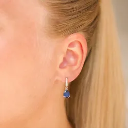 tropfenförmiger Ohrringe in 9 Karat Gold mit Saphir und Zirkon - Gold Collection