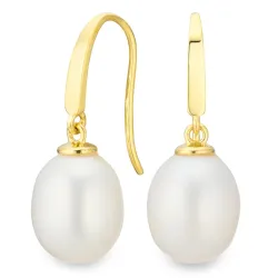 8-8,5 mm Perle Ohrringe in 9 Karat Gold - Gold Collection