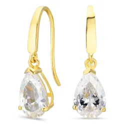 tropfenförmiger Ohrringe in 9 Karat Gold mit Zirkon - Gold Collection